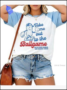 Plus Size Baseball Mom Shirt Loose Fit Crew Neck Short Sleeve Tee Top Game Day